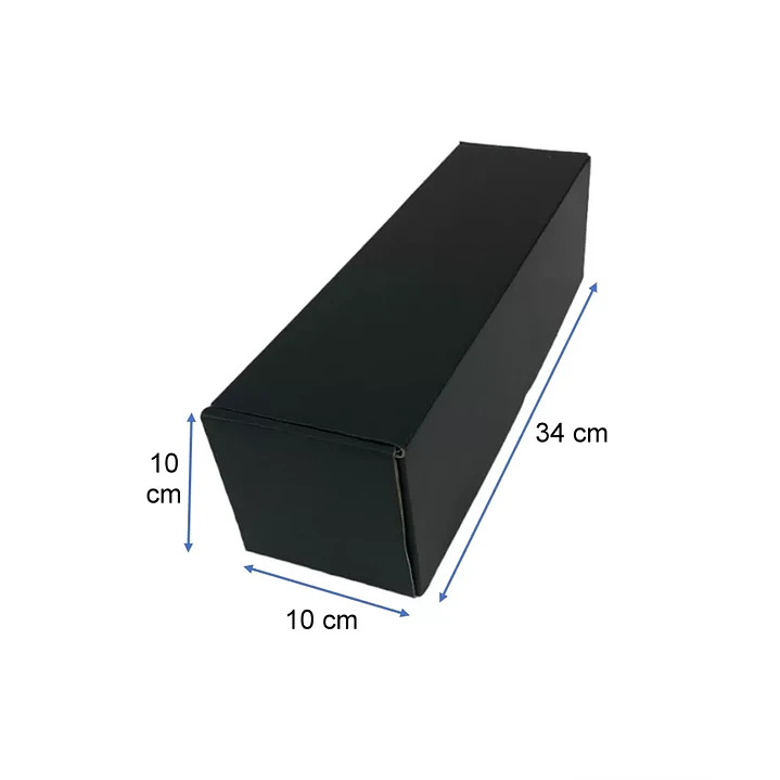 Caja Courier Negra Lujo 34x10x10 cm para 1 Botella | Packaging Premium 1