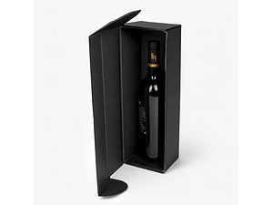 Caja Courier Negra Lujo 34x10x10 cm para 1 Botella | Packaging Premium