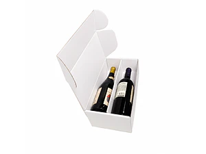 Caja Blanca Lujo 34x17x10 cm para 2 Botellas | Packaging Premium