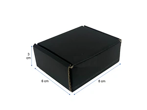 Caja de Cartón Autoarmable 8x6x3 cm Negra Lujo 100 unid