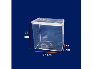 Bolsa PVC con Cierre 27x33x11 cm | Bolsa Transparente Costurada para Tiendas