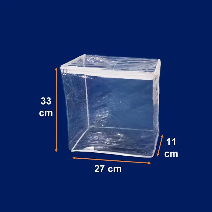 Bolsa PVC con Cierre 27x33x11 cm | Bolsa Transparente Costurada para Tiendas 2