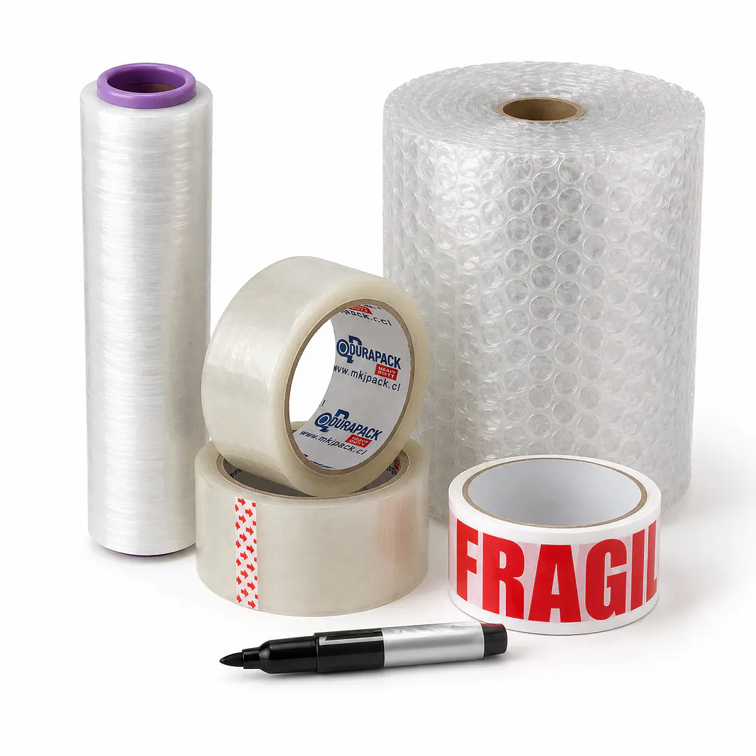 Pack despacho listo cintas film plastico burbuja y marcador 1