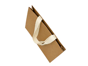 pack 50 Bolsas De Papel kraft premium 30X20X6 cm con manilla de algodón tejido