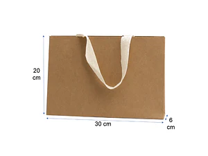 pack 50 Bolsas De Papel kraft premium 50X40X15 cm con manilla de algodón tejido