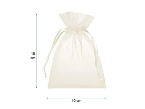 Bolsas de organza blanca 10x15 cm  100 unidades
