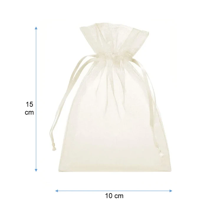 Bolsas de organza blanca 10x15 cm  100 unidades 1