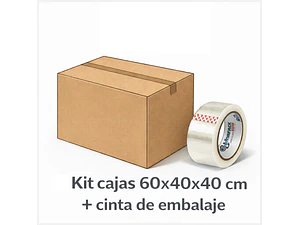 Pack cajas de cartón 60x40x40 cm + cintas embalaje 