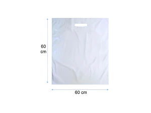 Bolsa blanca con  Manilla troquelada XL  60x60 cm 100 unid