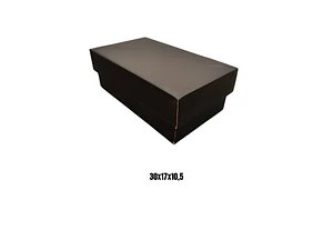 Set 24 cajas con tapa 30x17x10,5 negras zapatos