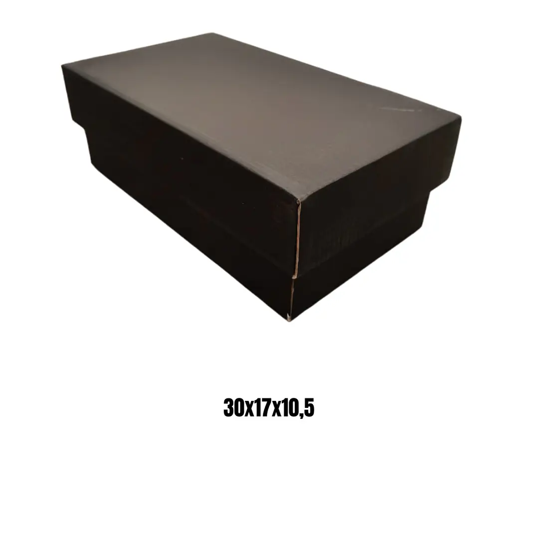 Set 24 cajas con tapa 30x17x10,5 negras zapatos 1