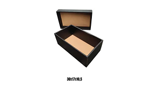 Set 24 cajas con tapa 30x17x10,5 negras zapatos