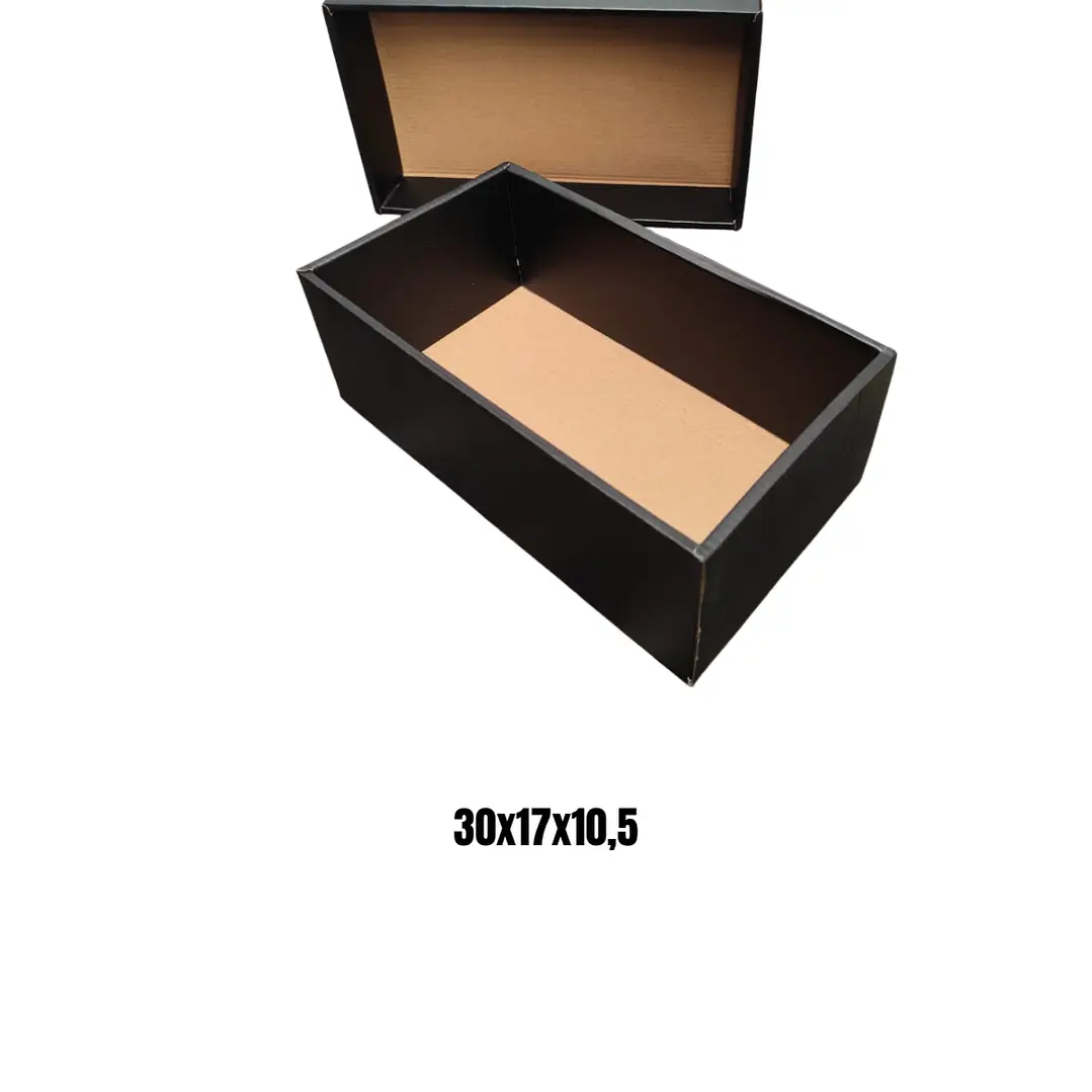 Set 24 cajas con tapa 30x17x10,5 negras zapatos 2