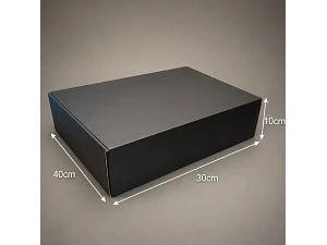 Caja autoarmable negra 40x30x10 cm