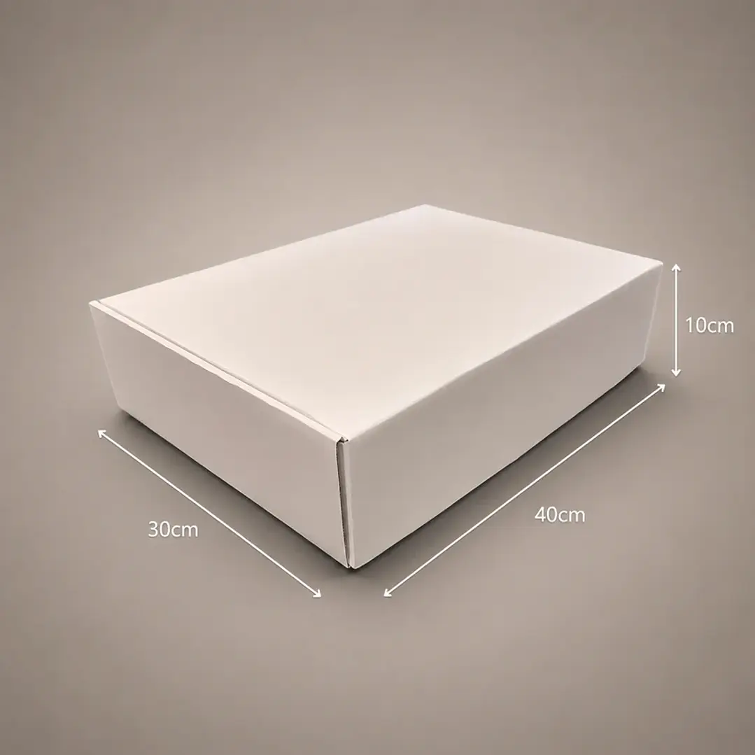 Caja autoarmable Blanca 40x30x10 cm  2