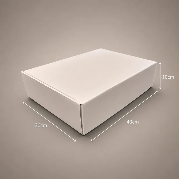 Caja autoarmable Blanca 40x30x10 cm  2