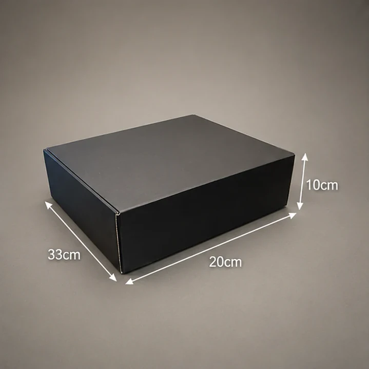 Caja de Cartón Autoarmable negra 33x20x10 cm 2