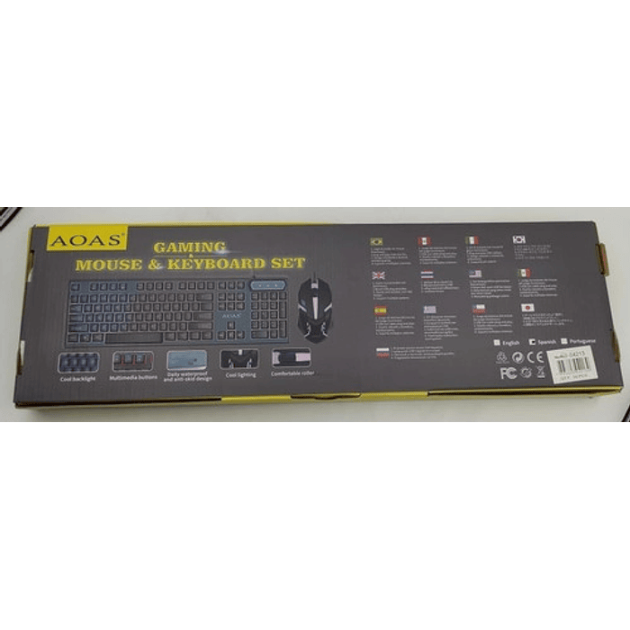 Kit Gamer Pc Teclado Retroiluminado Y Mouse Aoas M-400  3