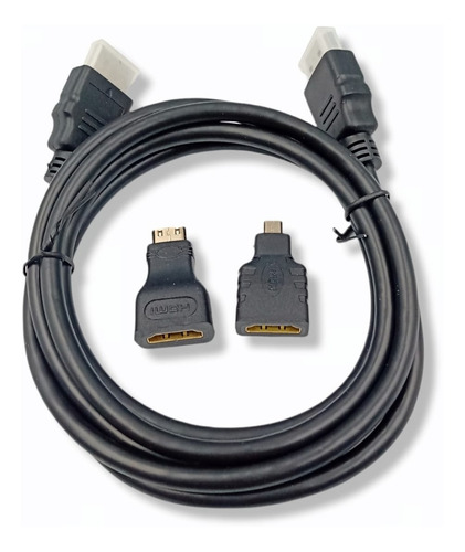 Cable Hdmi 3 En 1, Con Adaptadores Mini Hdmi Y Micro Hdmi