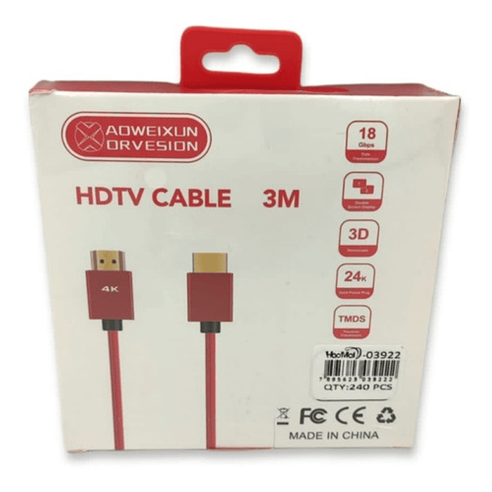 Cable Hdmi De 3 Metros 4k versión 1.4 6