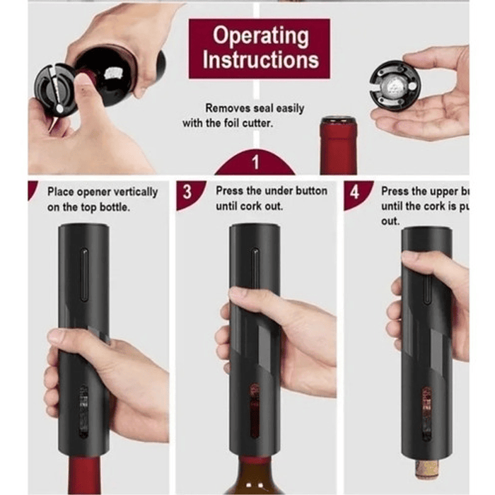 Sacacorchos Eléctrico Destapador De Vino Automático  3