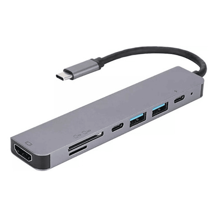 Hub Adaptador Usb Tipo C 7 En 1 Para Mac Macbook Windows 10 1