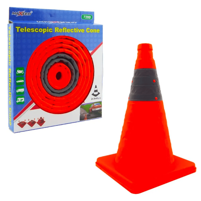 Cono De Emergencia Naranja Retractil De 40 Cm  2