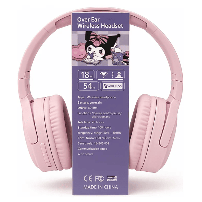 Audífonos Kuromi Bluetooth On Ear Con Diseños Intercambiable bluetooth 13