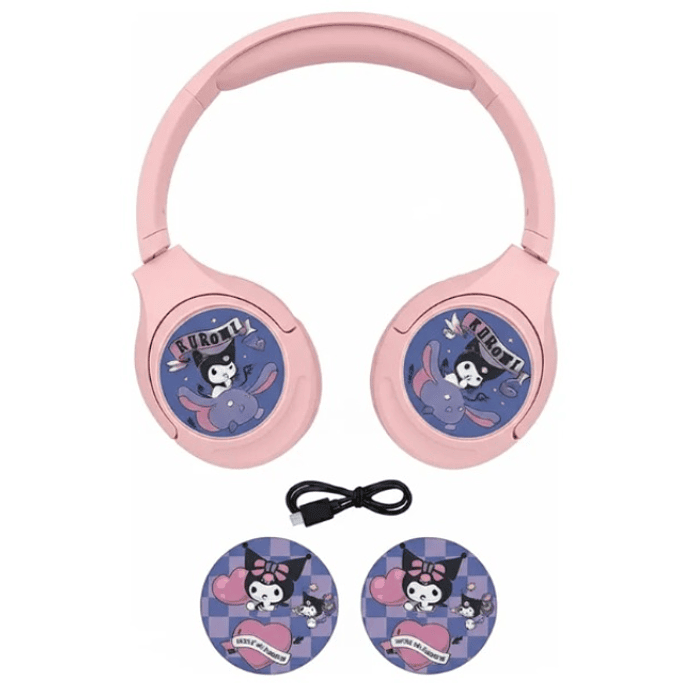 Audífonos Kuromi Bluetooth On Ear Con Diseños Intercambiable bluetooth 14