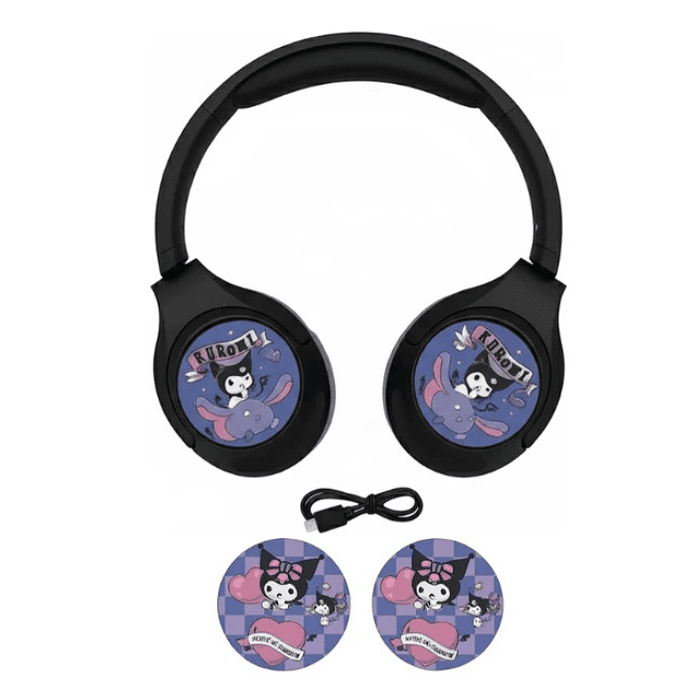 Audífonos Kuromi Bluetooth On Ear Con Diseños Intercambiable bluetooth 21