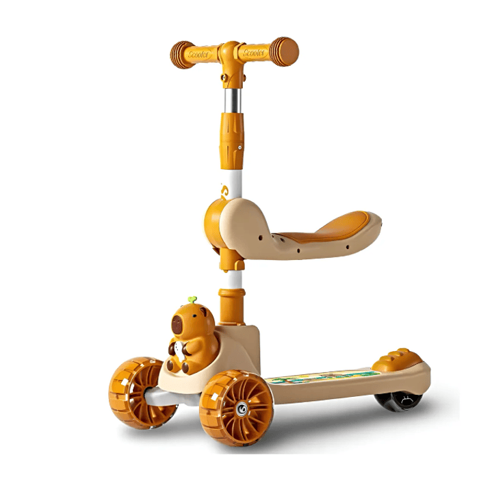 Scooter Capibara Con Asiento Para Niños Con Luces 1