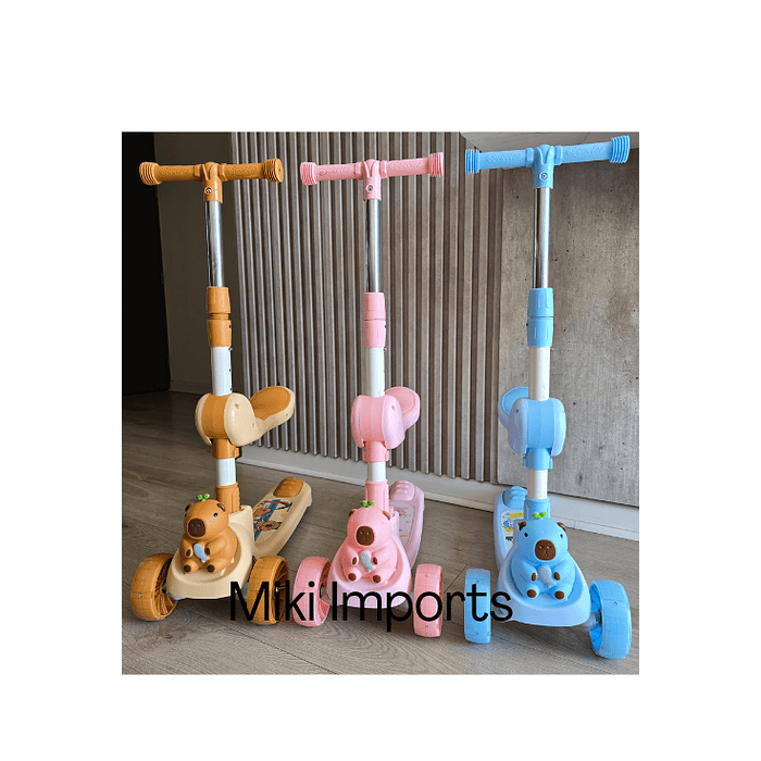 Scooter Capibara Con Asiento Para Niños Con Luces 3