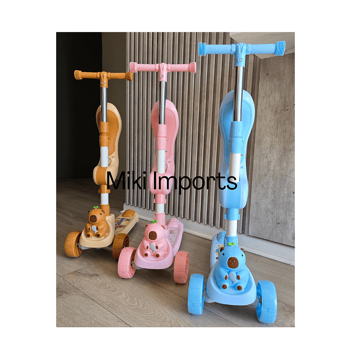 Scooter Capibara Con Asiento Para Niños Con Luces 7