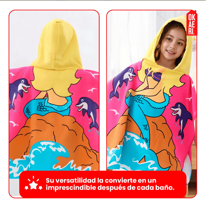 Toalla De Microfibra Para Niños Con Capucha Tipo Poncho 8