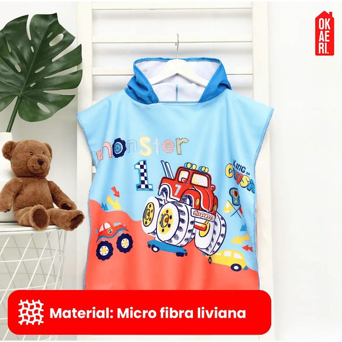 Toalla De Microfibra Para Niños Con Capucha Tipo Poncho 10