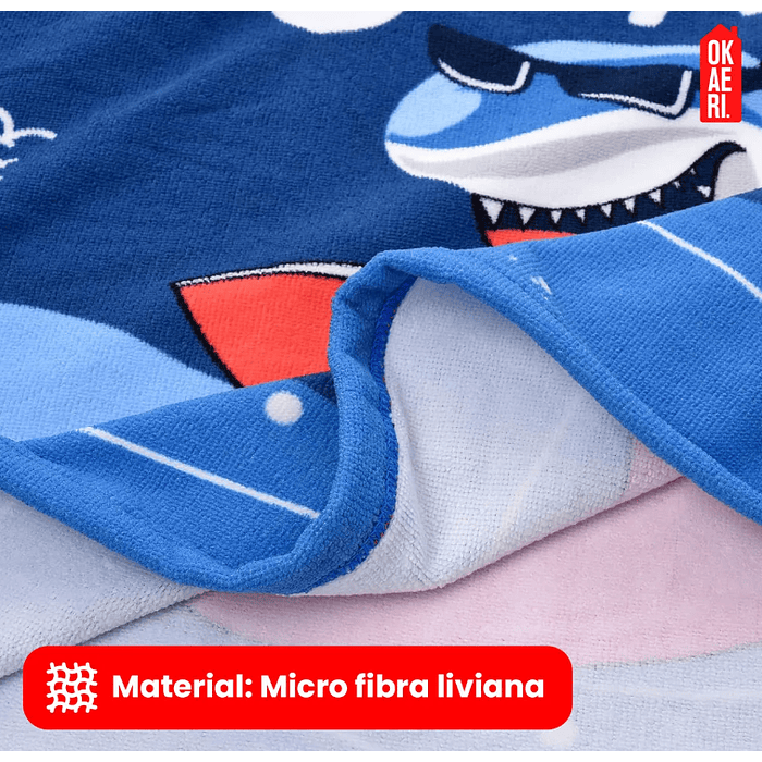 Toalla De Microfibra Para Niños Con Capucha Tipo Poncho 13
