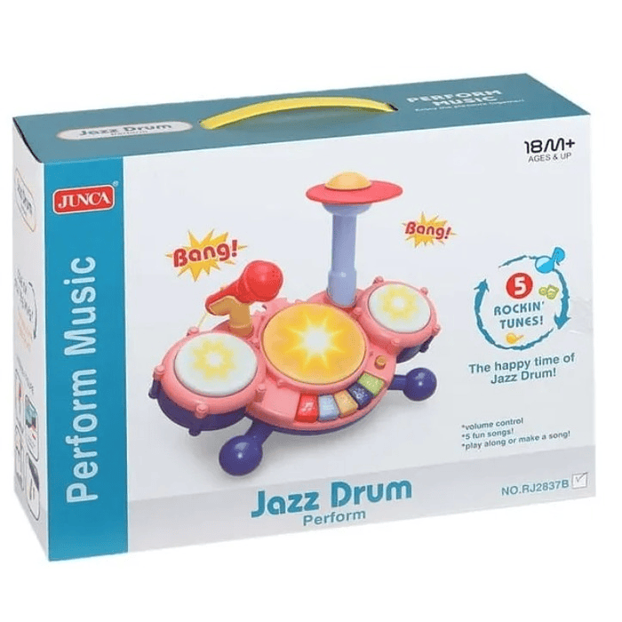 Bateria Musical Interactiva  Jazz Drum con micrófono Bebe VARIOS COLORES 1