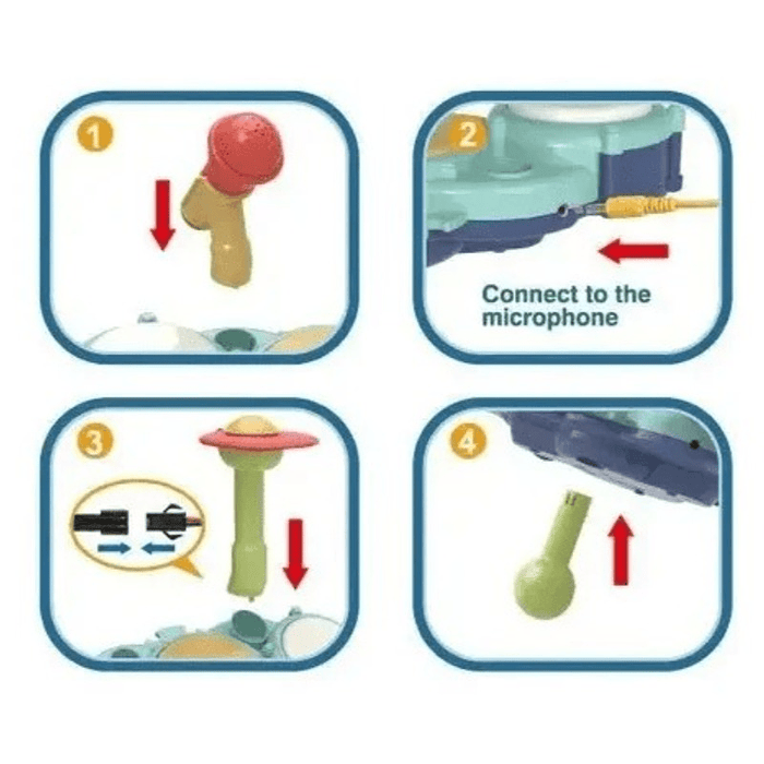 Bateria Musical Interactiva  Jazz Drum con micrófono Bebe VARIOS COLORES 2