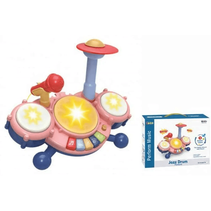 Bateria Musical Interactiva  Jazz Drum con micrófono Bebe VARIOS COLORES 4