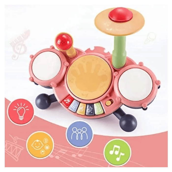 Bateria Musical Interactiva  Jazz Drum con micrófono Bebe VARIOS COLORES 5