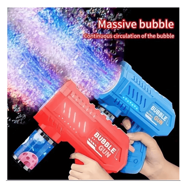 Pistola Burbujas Burbujero Automático Pilas Niños con luz VARIOS COLORES 5