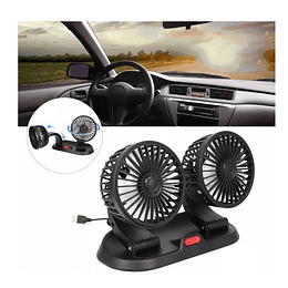 Ventilador Doble Usb Auto Casa Oficina 360° Rotación