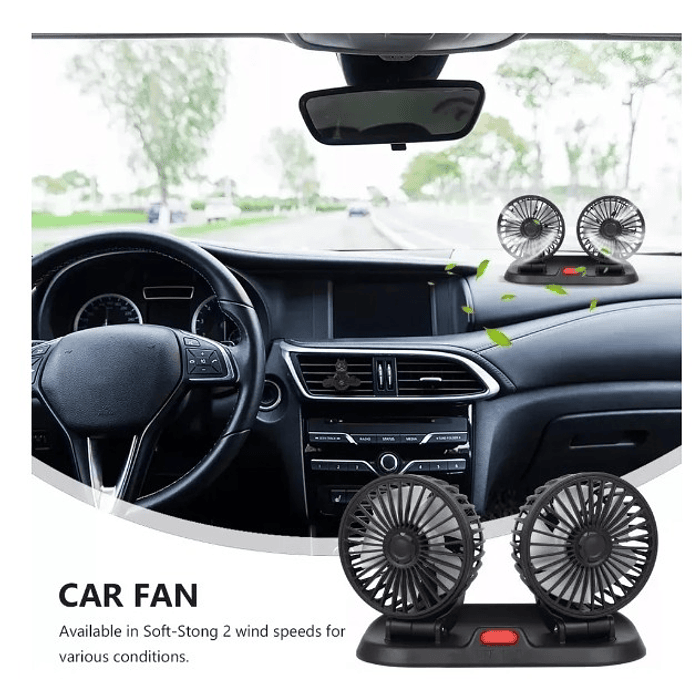 Ventilador Doble Usb Auto Casa Oficina 360° Rotación 2