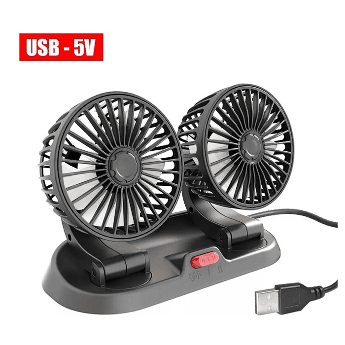 Ventilador Doble Usb Auto Casa Oficina 360° Rotación 3
