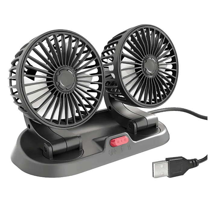 Ventilador Doble Usb Auto Casa Oficina 360° Rotación 4