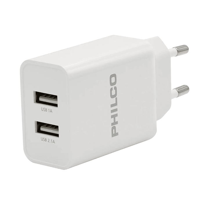 Cargador De Pared Doble Usb + Cable iPhone Philco R1090 1