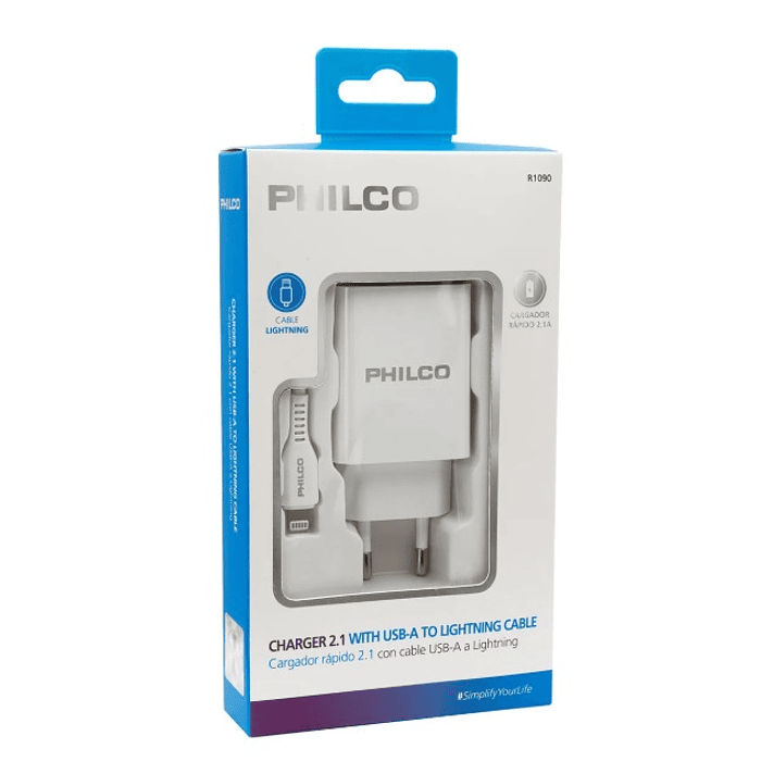 Cargador De Pared Doble Usb + Cable iPhone Philco R1090 2