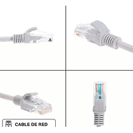 Cable De Red Rj-45 Cat6 3 Metros Gris