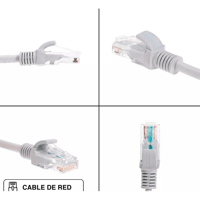 Cable De Red Rj-45 Cat6 15 Metros Gris 1