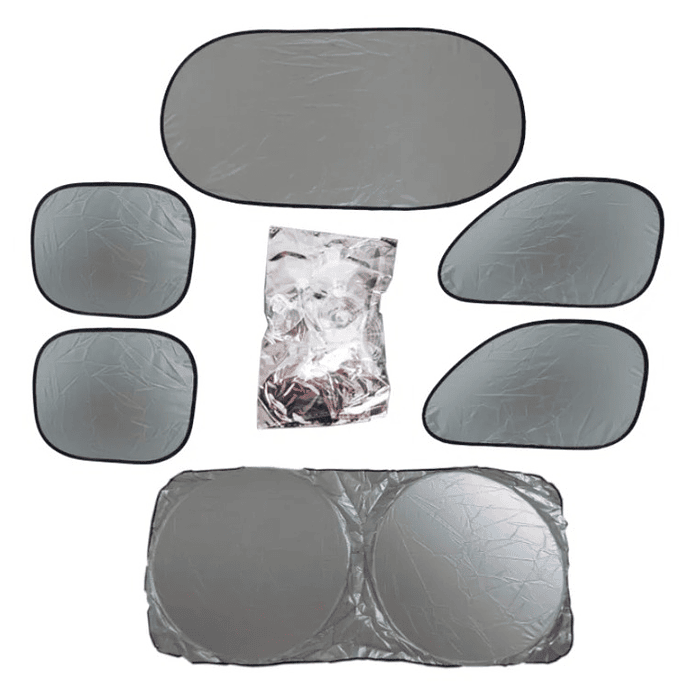 Kit Parasol Tapa Sol De 6 Piezas Para Auto Con Estuche 4